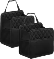 Car Organizer Back Seat, 2 Pack Waterproof Pu Leather Car Seat Storage Bag Large