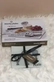 Marie Claire Ceramic CheeseBoard Set + Square Platter 14.5cm