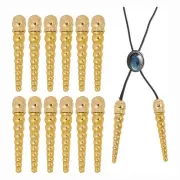 12 Pcs Bolo Tie End Cap Gold Bolo Tie Tips Cord Ends Accessorie Replacement7809