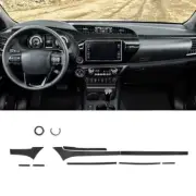 11X Carbon Fiber Center Console Dashboard Cover Trim For Toyota Hilux 2015-2021 (for: Toyota)