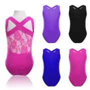 Girls Ballet Tank Leotard Dancewear Kid Gymnastics Lace Unitard Jumpsuit Costume