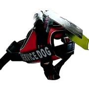 TRUELOVE HARNASS SERVICE DOG Removable Tag Soft Front Adjustable Red Black Sz M