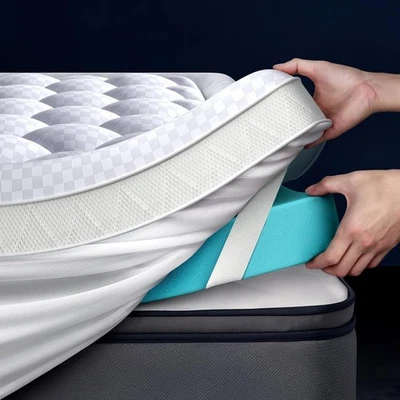 5" Pillow Top Mattress Topper Bamboo Rayon Dual Layer Memory Foam Cooling Gel