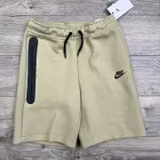 Nike Tech Fleece Shorts Sz Large Boys Kids Neutral Olive Black $70