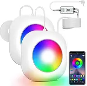 LyLmLe Pool Lighting LED 40 W Double Light with 6.5 m Cable for Any Light, App Control 12 V Underwater Headlight with Timer, DIY Multiple Colours, IP68 Waterproof for Above Ground Pool, Built-in Pool, Boats