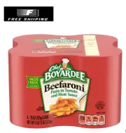 Chef Boyardee Beefaroni Beef Macaroni, Microwave Pasta, 4 Pack, 15 oz