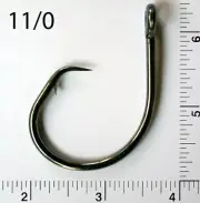 PACK OF 25 Size 11/0 TACKLEWORKS 4x Strong Offset Circle Fishing Hooks L2004