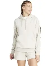 [Adidas] Essentials Small Logo French Terry Hoodie in White