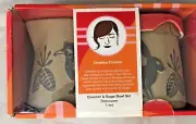 Christina Cordova Creamer & Sugar Bowl Stoneware Set NIB