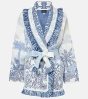 [Alanui] Alanui Jungle Toile De Jouy jacquard cardigan AU 14 blue