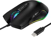 USB C Mouse Type C Ergonomic Wired Mouse RGB Gaming Mouse Optical Mouse