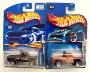 HOT WHEELS LOT OF TWO BIWAYMAN PICKUP BLACK & FLAT RED VERSIONS HTF OLDER NIP