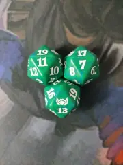 Set of 3 D20 Spindown Life Counters - Green | Streets of New Capenna | NM | MTG
