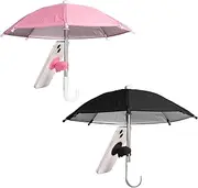 TOYMIS 2pcs Cell Phone Umbrella, Outdoor Multifunctional Cute Phone Shade with Piggy Suction Cup Smartphone Sunshade (Pink & Black), Black, Pink, Small