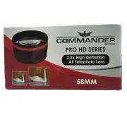 2 Lenses Set Commander Pro HD Series 2.2x HD AF Telephoto &.43x HD AF Wide Angle