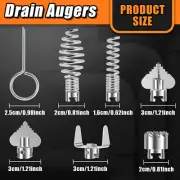 14Pcs Drain Cleaner Combination Cutter Head Set Manganese Steel Spring paXVC