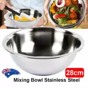 Durable 28cm Stainless Steel Mixing Extra Large Bowl Polished Round Salad Bowl