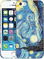 GlamCase for iPhone 5 / 5s / SE 1st Gen, iPhone 5 / 5s / SE 1st Gen Case - The Starry Night Printed Sleek Cute Plastic Hard Protective Designer Back Phone Case/Cover for iPhone 5 / 5s / SE 2016