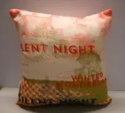 Uniik Decorative Christmas Pillow Silent Night Winter Wonderland Green & White