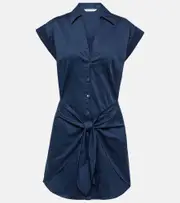 [Veronica Beard] Veronica Beard Aimee cotton-blend shirt dress AU 4 blue