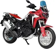 Motorbike Toy Model 1:18 for Honda for Africa Twin Dct Simulation Alloy Off-Road Motorcycle Model Finished Toy Collection Display Motorcycle Model with Steering Movable Stand(Red)