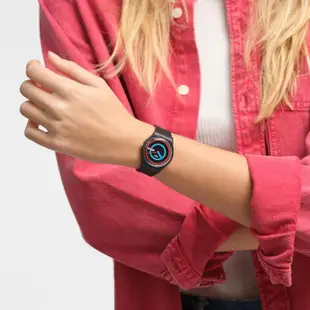 【SWATCH】Gent 原創系列手錶 CIRCLING BLACK 迴圈黑 男錶 女錶 瑞士錶 錶(34mm)