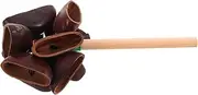 ZUNOXAZ Fruit Shell Hand Ring Handheld Rattle Rattle Musical Preschool Musical Instrument Hand Percussion Instruments Musical Shakers Wooden Light Brown