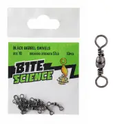 Bite Science Black Barrel Fishing Swivel Pre Pack #10 (51lb)