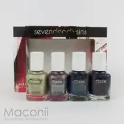 Color Club Seven Deadly Sins Mini Nail Polish Set Metallic Shimmer Gold Purple