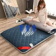 Dremdo Futon Mattress -Japanese Futon, Cotton Fill Single Double Roll Up Foldable Mattress, Foldable Mattress, Soft Futon Bed Mattress, Quilted for Single Sleeping Bed,Blue,120 * 200cm