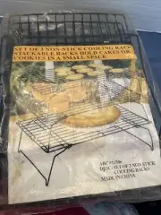 LOT OF 3 ABC #11506 NON STICK STACKABLE COOLING PIE CAKE BREAD METAL RACKS