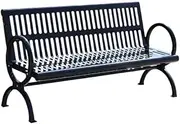 Heavy Duty Metal Park Bench for Outside, Outdoor Benchs with Backrest Portable Frame, Commercial Benches for Shopping Malls, Stores, Parks, Patios, Decks(Large)