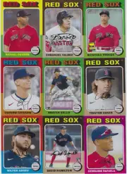 2024 Topps Heritage BOSTON RED SOX Base Team Set - 9 total Cards