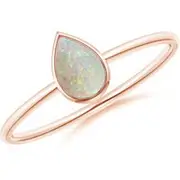Pear-Shaped Opal Solitaire Ring
