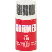 Dormer 'A100' HSS Jobber Twist Drill Bit Set Metric No.'419' 19Pcs DHK19