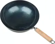 Chinese Hand Hammered Iron Pow Woks and Stir Fry Pans Wooden Handle round Bottom