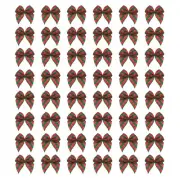 80Pcs Mini Gingham Ribbon Bow 1" Checkered Fabric Ribbon Bows Dark Red Green