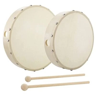 10 Inch & 8 Inch Hand Drum Musical Hand Percussion Wood Frame Drum with Drum