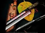 HF Custom Handmade Carbon Steel 15" Heavy-Duty Chopper Machete Camping knife