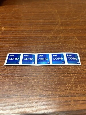 5x Intel Core i7 11 12 Gen 18mm x 18mm Desktop / Laptop sticker label (NEW)