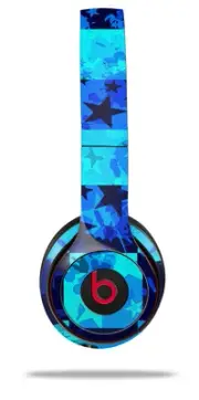 Skin Wrap for Beats Solo Wireless 2 3 4 Blue Star Checkers SKIN ONLY