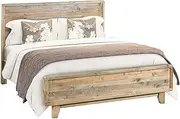 Solid Pine Wood Bed Frame in Rustic Texture Double Size Bed Frame