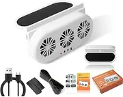 Car Window Solar Exhaust Fan, 2025 New Car Window Air Vent Radiator Solar Energy Cooling Vent Fan, Car Radiator Fan Energy Saving Air Vent Purifiers for Car (White Rechargeable Model 1set)