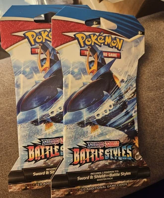 2 Pokemon TCG: Sword & Shield - Battle Styles Sleeve Booster Packs - New