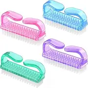 Larbois Handle Grip Nail Brush, Fingernail Scrub Cleaning Brushes for Toes and Nails Cleaner Pedicure Brushes for Men and Women (Color-2)