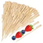 200 Pcs Grilling Skewers Disposable Bamboo Skewers Bbq Paddle Picks For