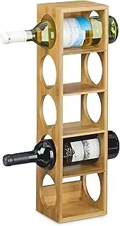 Relaxdays Bamboo Rack Size 53 x 14 x 12 cm, 5 Levels, Modern Bottle Storage Wine Holder for Horizontal Hold, Stackable, Natural Brown, Wood, 12 x 14 x 53 cm