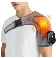 Electric Heating Shoulder Pad Smart Vibration Massager LED Display 3 Levels Adjustable Therapy Brace For Arthritis Pain Relief Pure Gray