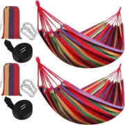 2Pcs 2-Person Double Camping Hammock Chair Bed Outdoor Hanging Swing Garden