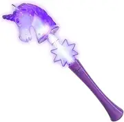 ArtCreativity Light Up Unicorn Wand, 14.5 Inch Cute Princess Wand with Flashing LED Effect and Magical Sounds, Batteries Included, Fun Pretend Play Prop, Best Birthday Gift, Party Favor for Kids